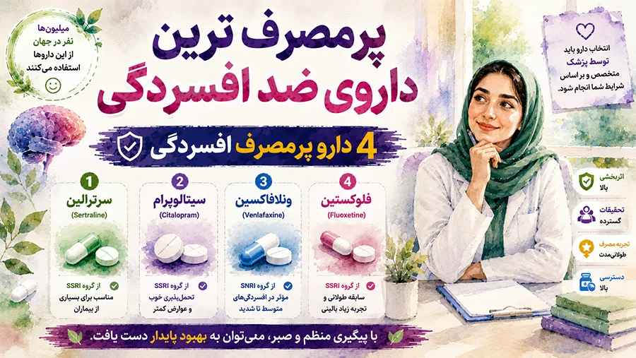 پرمصرف ترین داروی ضد افسردگی: 4 دارو پرمصرف افسردگی